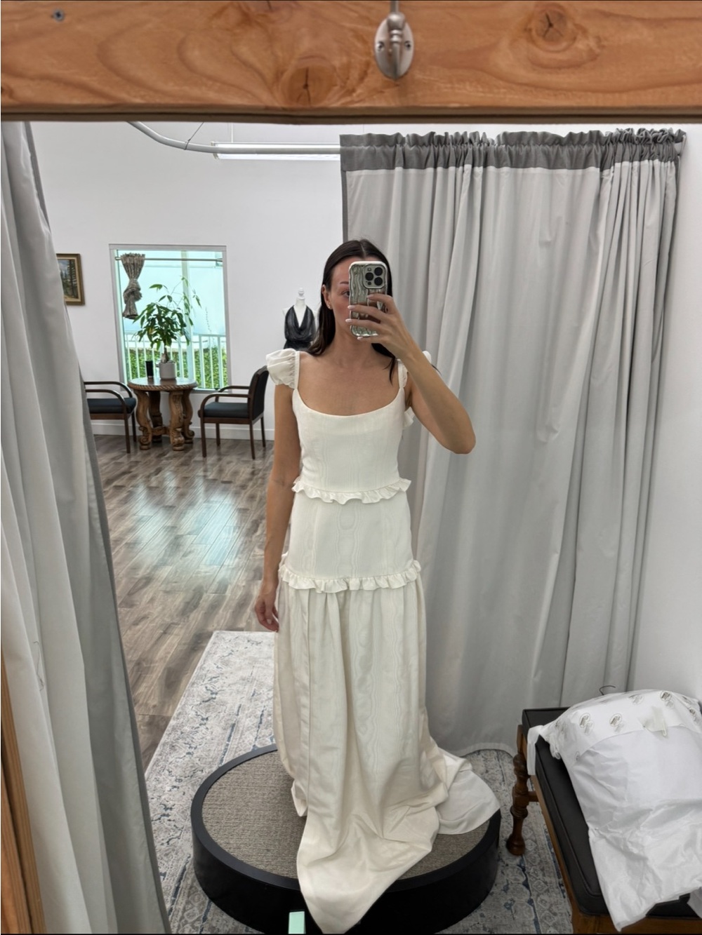 Unworn Markarian Arabella Dress, ivory moire